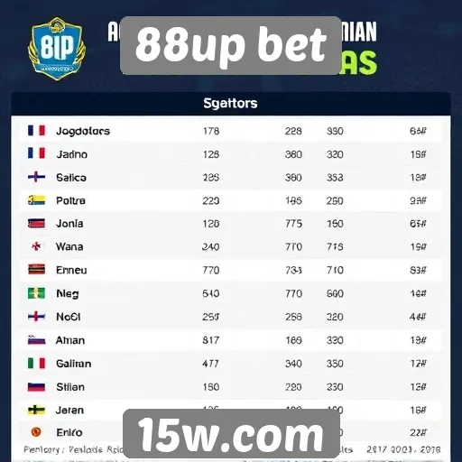 Estatísticas de jogadores no site 88up bet